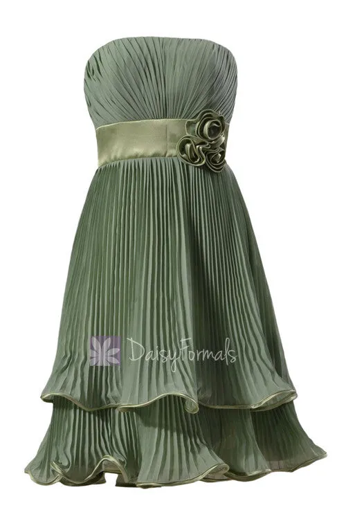 Classic Short Two-Layer Xanadu Chiffon Bridal Party Dress Vintage Formal Evening Dress(BM334)