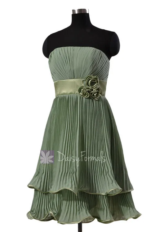 Classic Short Two-Layer Xanadu Chiffon Bridal Party Dress Vintage Formal Evening Dress(BM334)