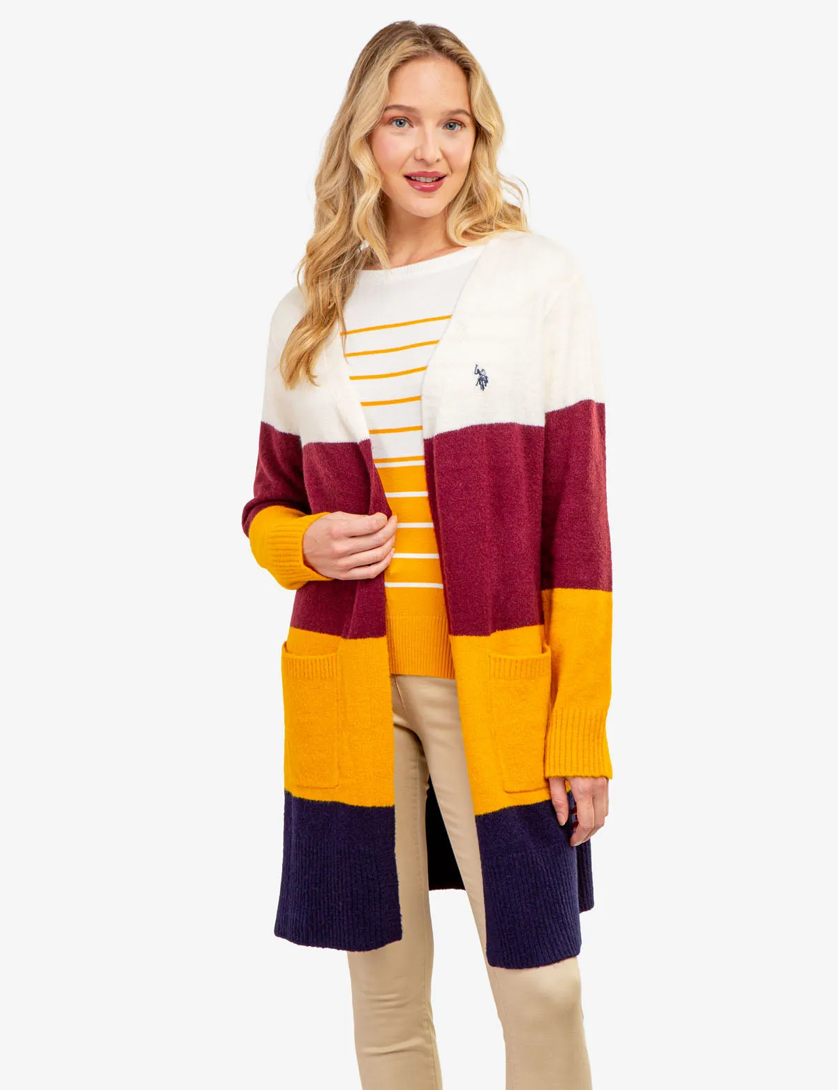 COLORBLOCK TUNIC CARDIGAN SWEATER