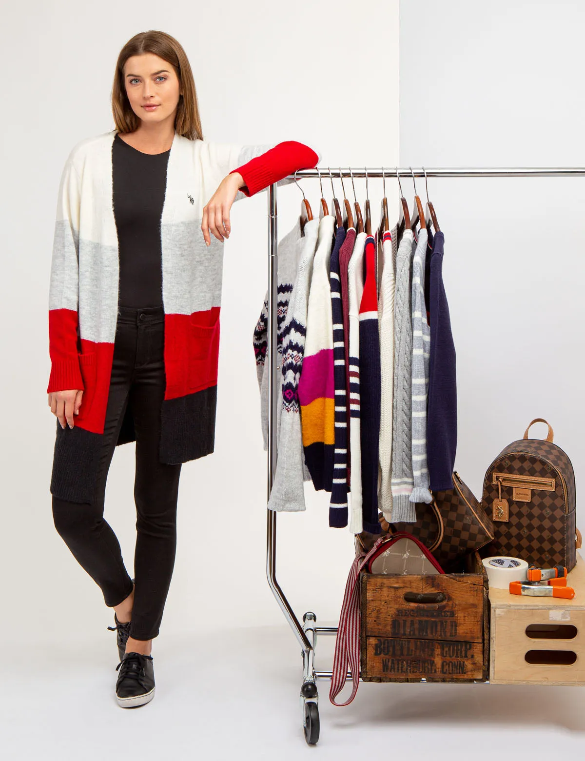 COLORBLOCK TUNIC CARDIGAN SWEATER