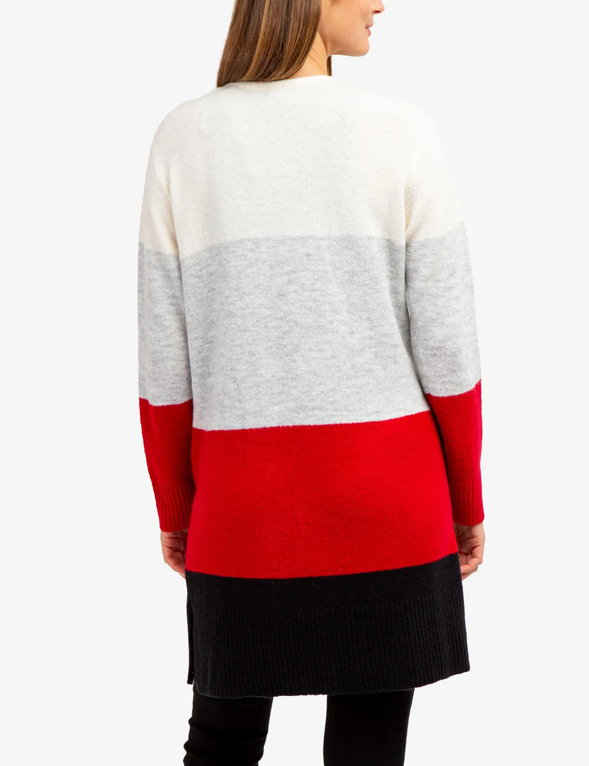 COLORBLOCK TUNIC CARDIGAN SWEATER