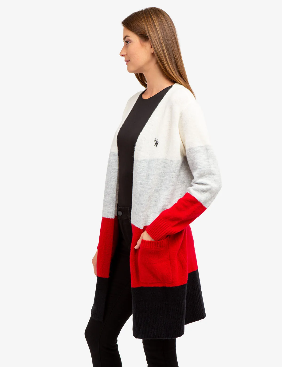 COLORBLOCK TUNIC CARDIGAN SWEATER