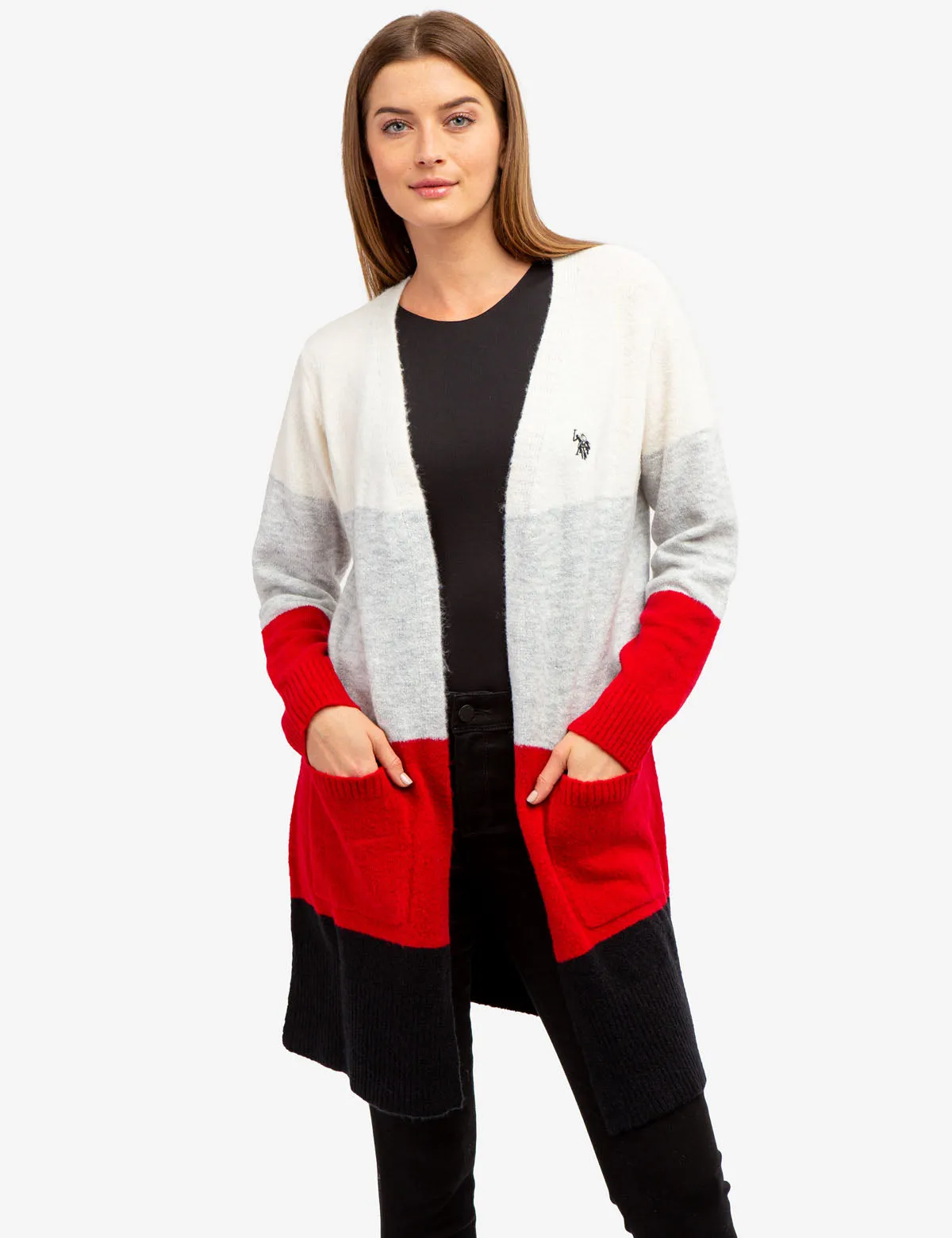 COLORBLOCK TUNIC CARDIGAN SWEATER