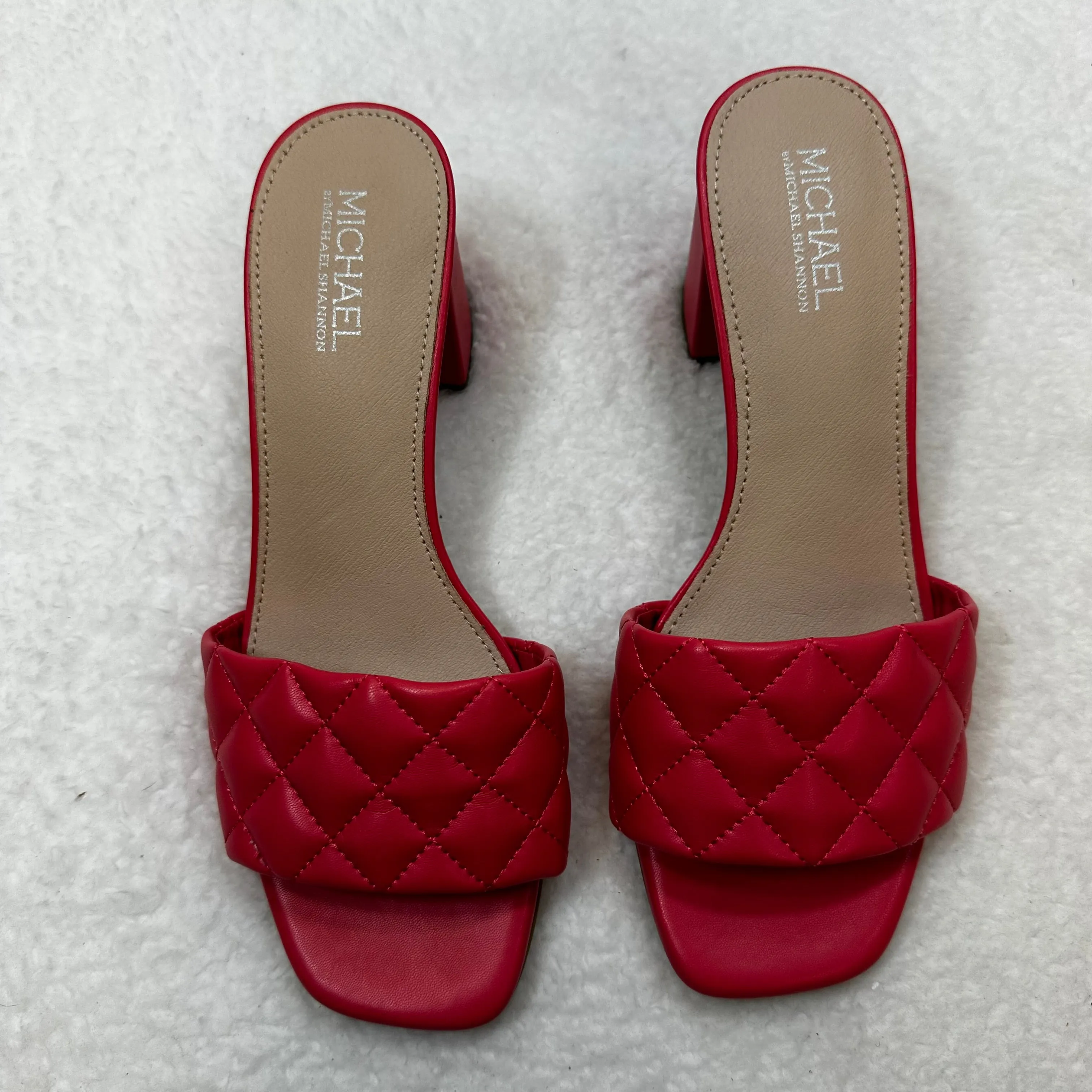 Coral Sandals Heels Block Cme, Size 8.5