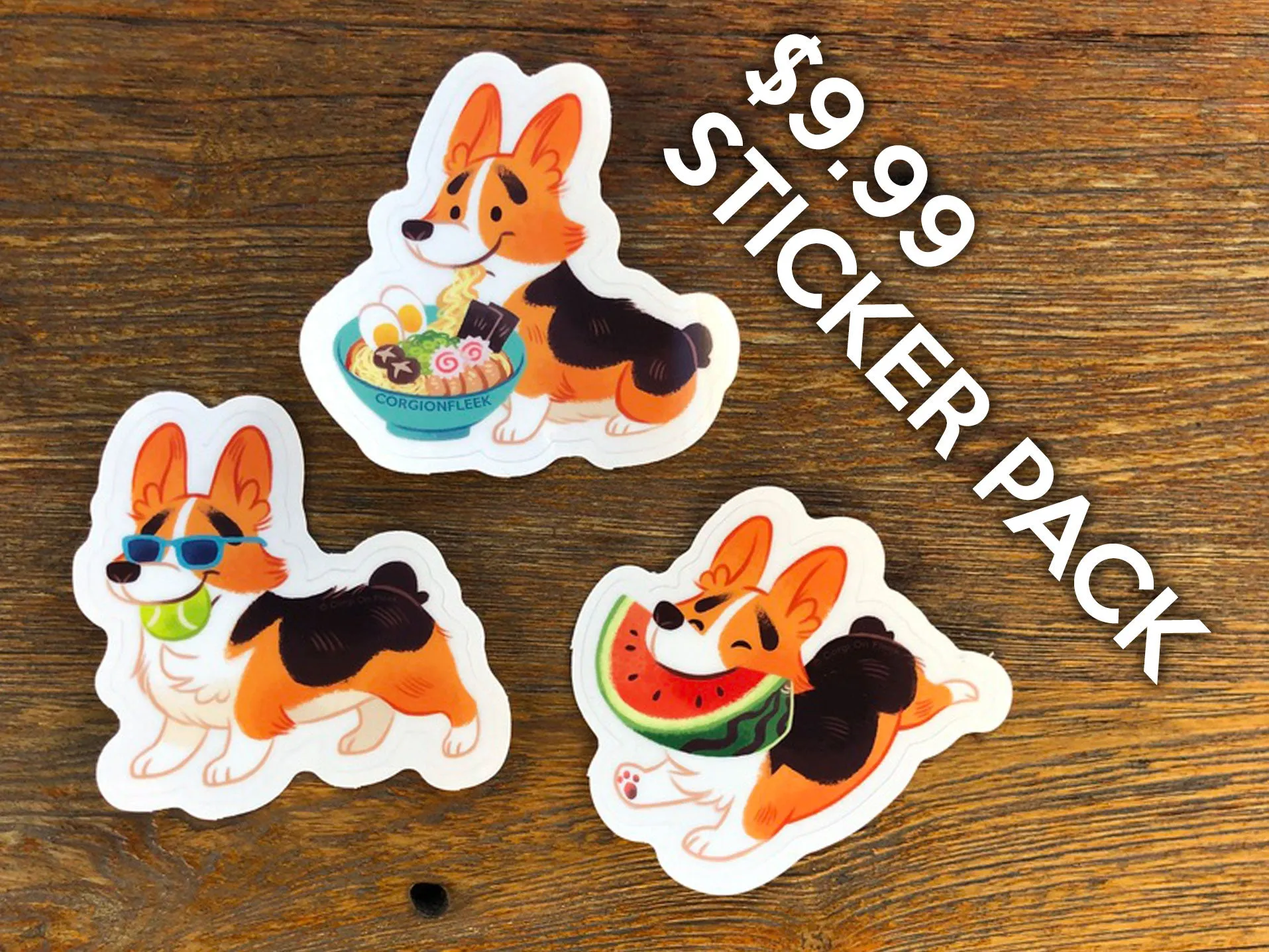 Corgi Clear Vinyl Stickers Gourmet Collection