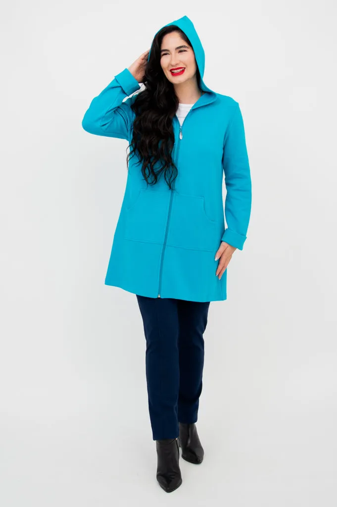 Cortes Jacket, Turquoise, Cotton