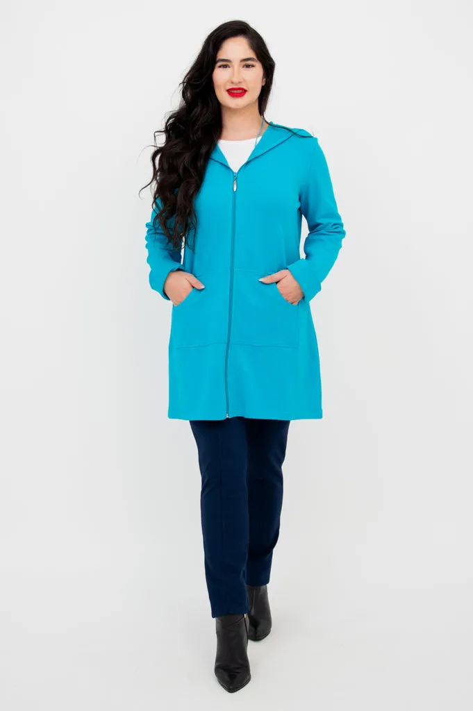 Cortes Jacket, Turquoise, Cotton