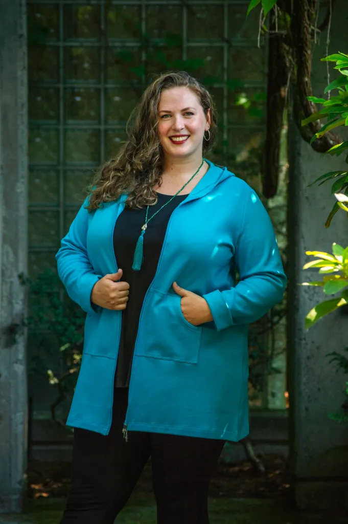 Cortes Jacket, Turquoise, Cotton