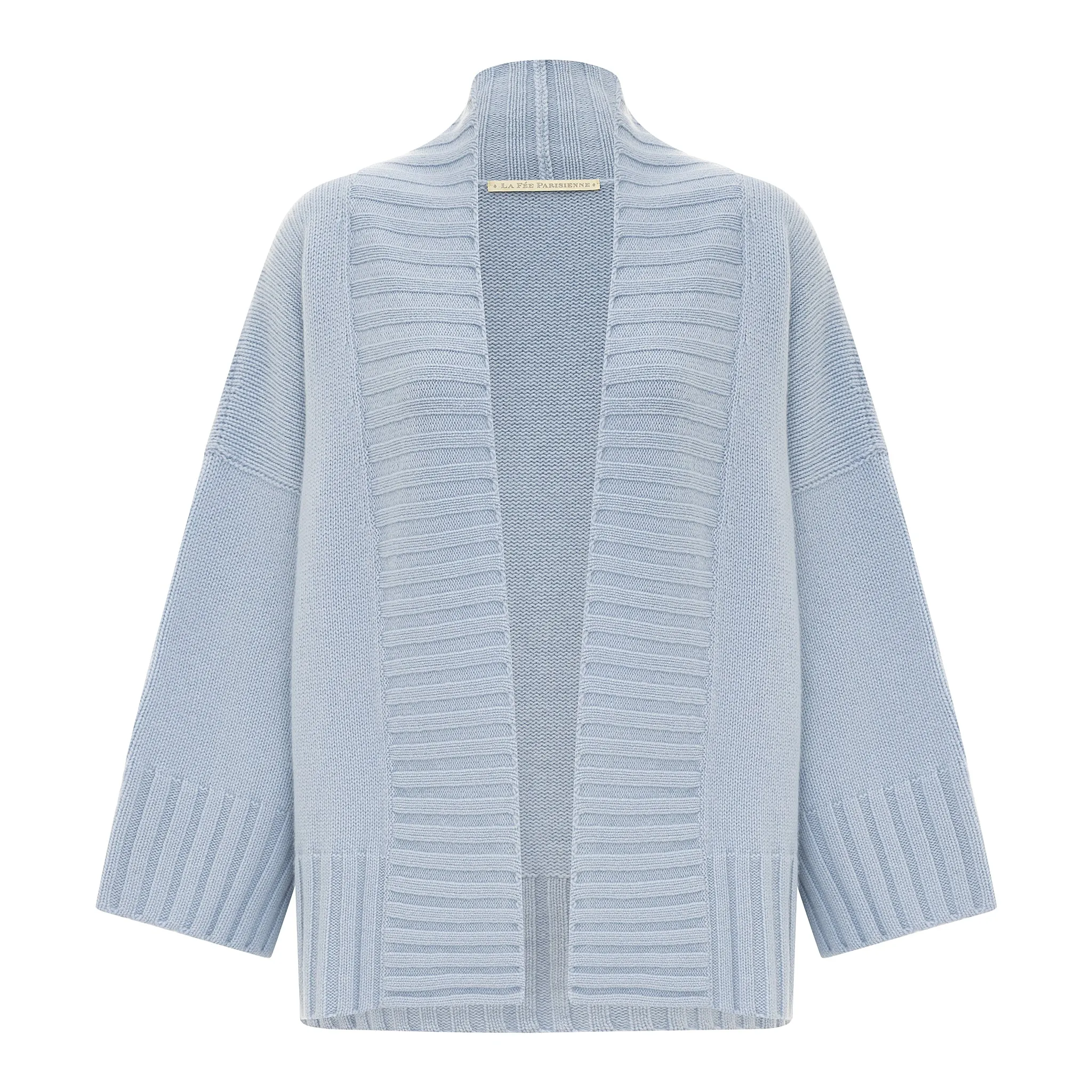 Cotton and Cashmere Open Cardigan - Porcelain Blue