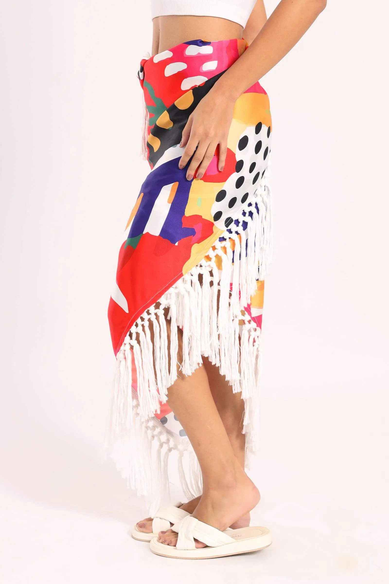 Cover Up Skirt with Fringes