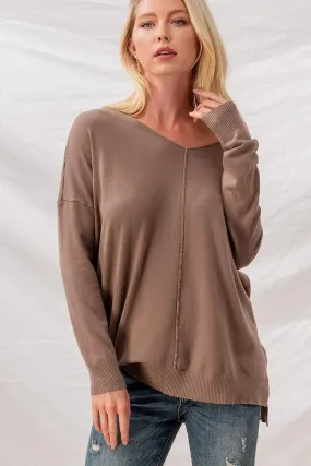 Cozy V-Neck Sweater in Neutrals