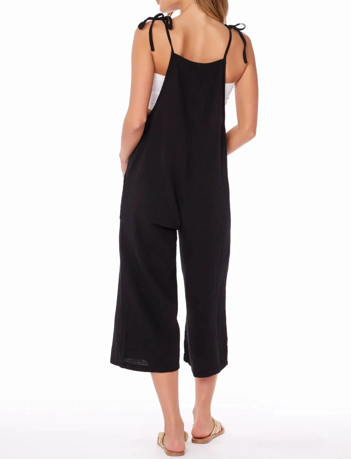 CROPPED WIDELEG OVERALLS