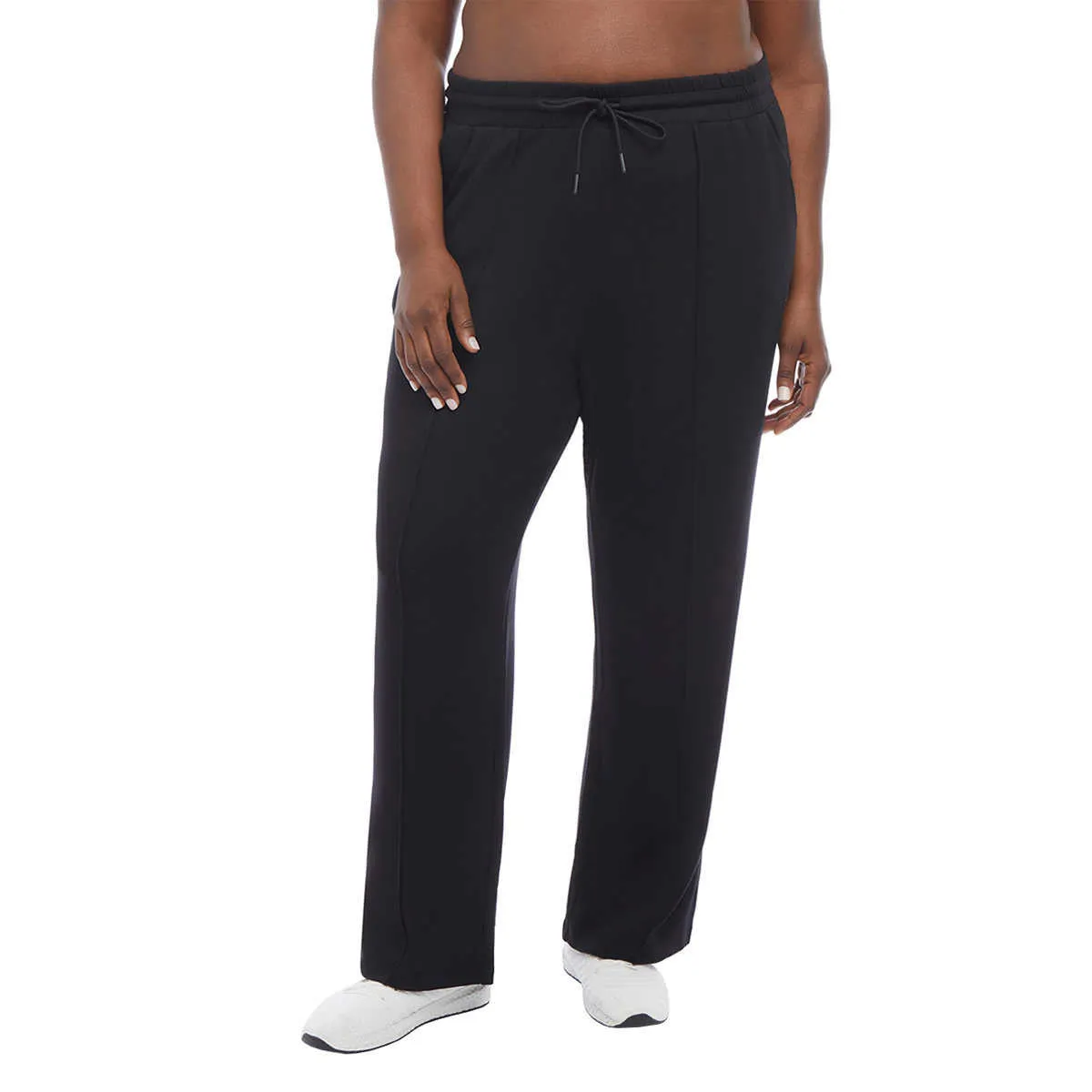 Danskin Women's High Waist Front Seam Straight Leg Scuba Active Pants