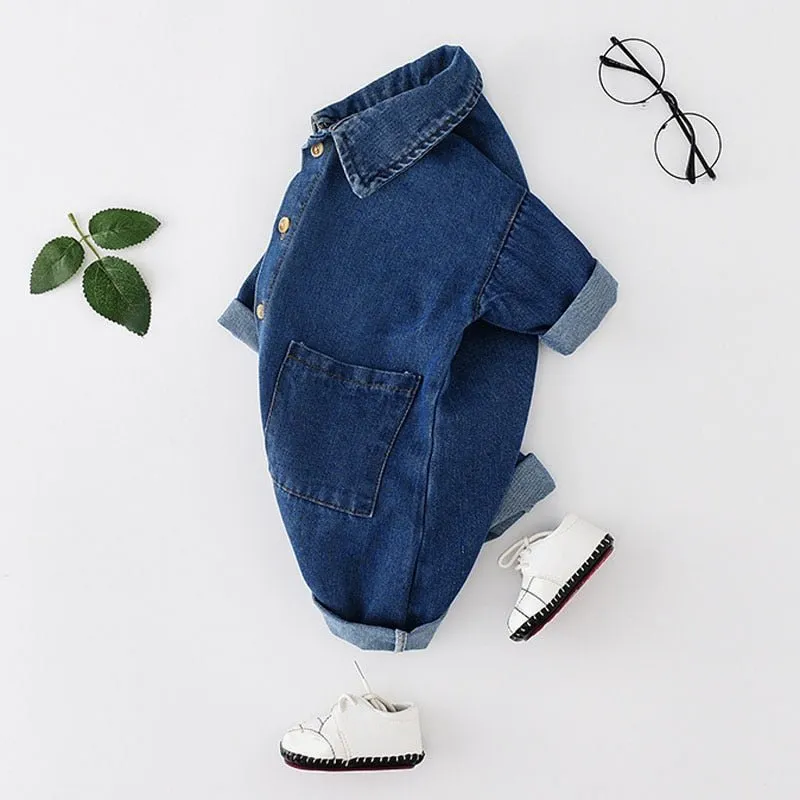 Denim Long Sleeve Overalls