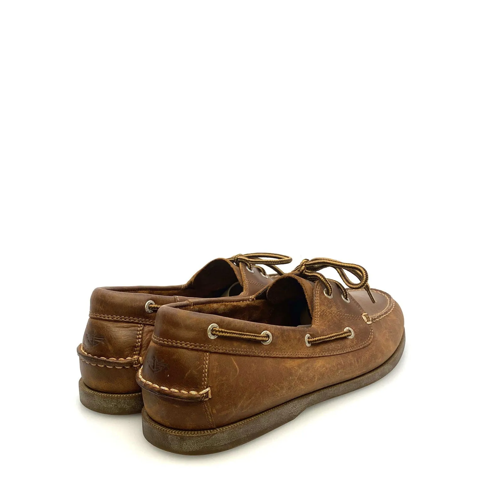 Dockers Mens Size 13m Brown Leather Castaway Lace-Up Boat Shoes