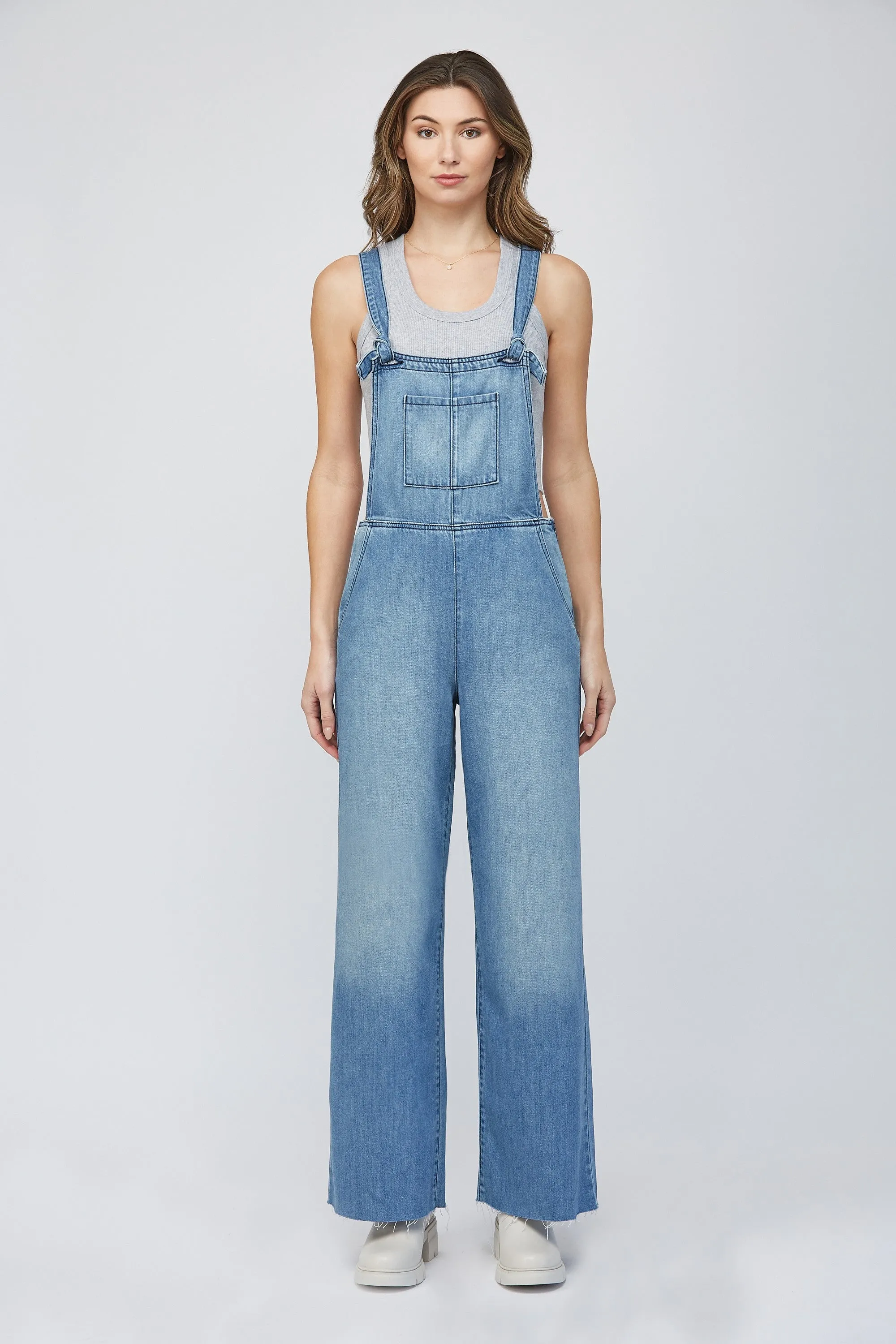 Dylan Medium Wash Super Soft Straight Leg Overall by Hidden