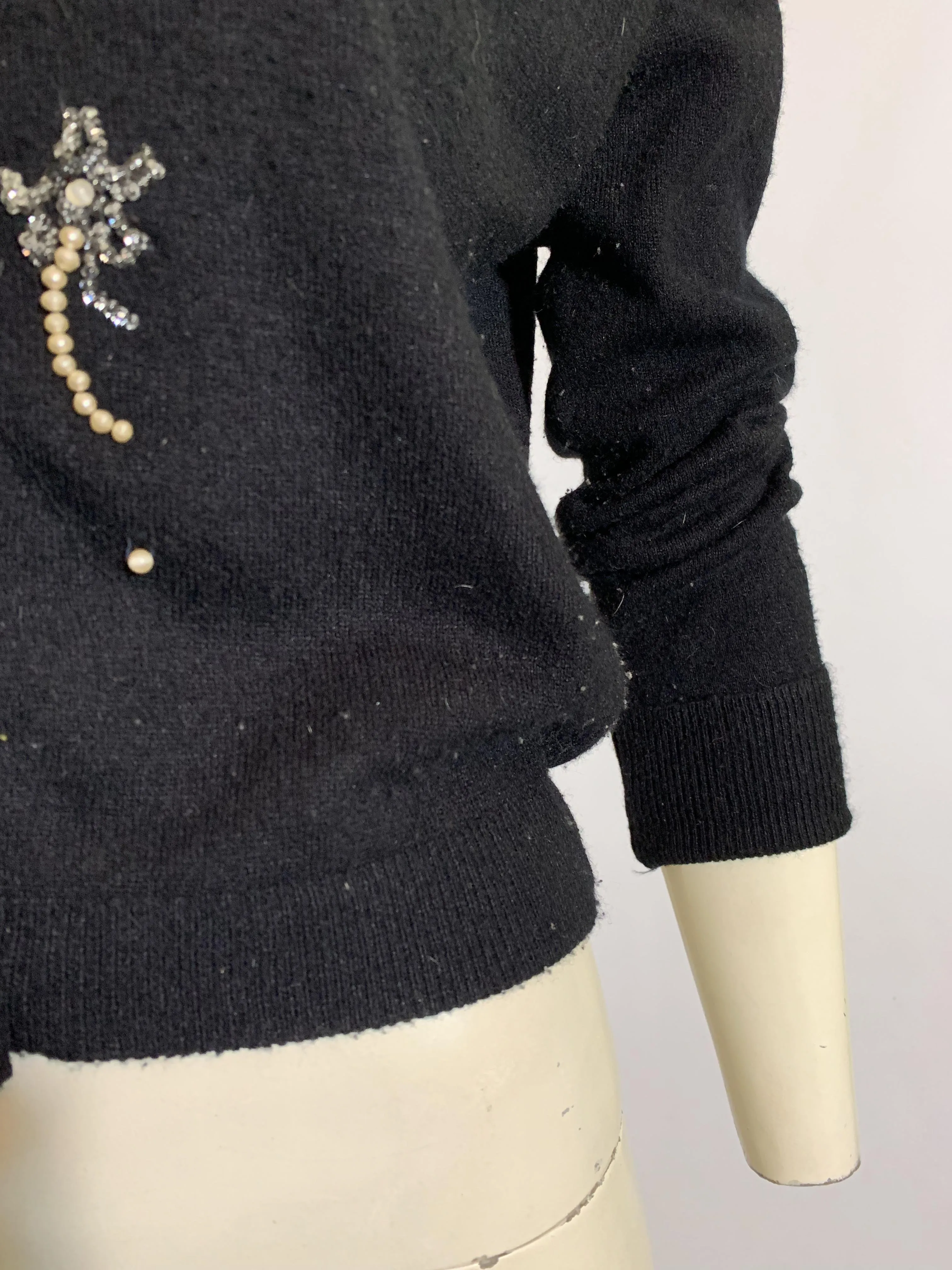 Fireworks Beaded Black Button Down Cardigan Sweater circa 1950s