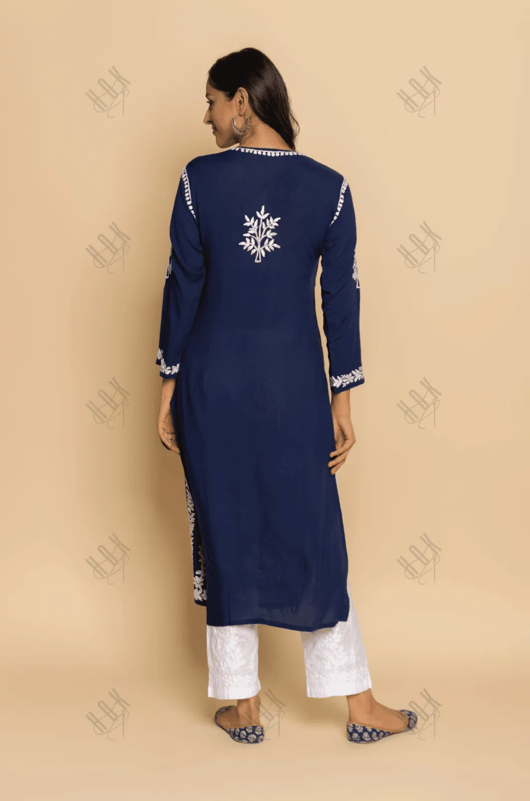 Fizaa chikankari Kurta in Modal cotton  Blue