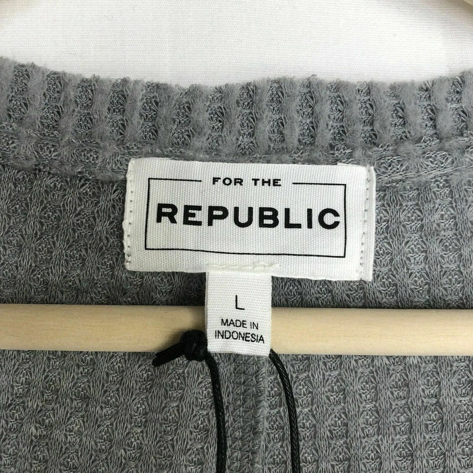 For The Republic Womens Size L Heather Gray Cardigan Sweater Waffle Weave