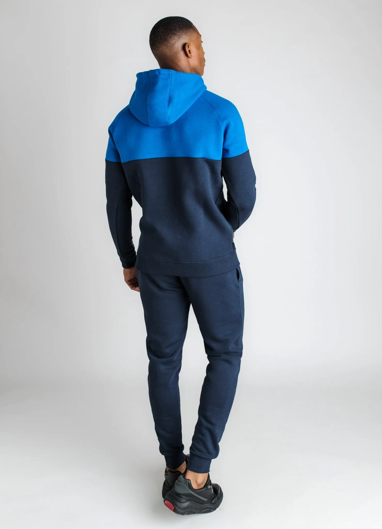 GK Basis Panelled Overhead Hoodie - Navy/Cobalt