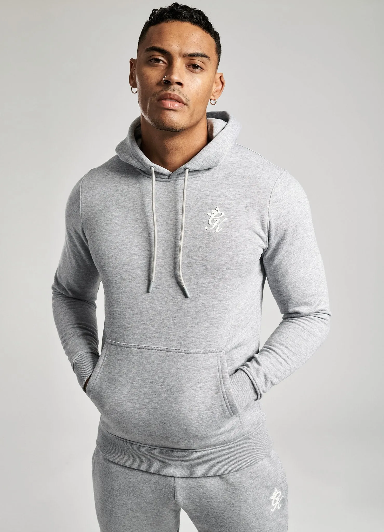 Gym King Basis Overhead Hoodie - Grey Marl