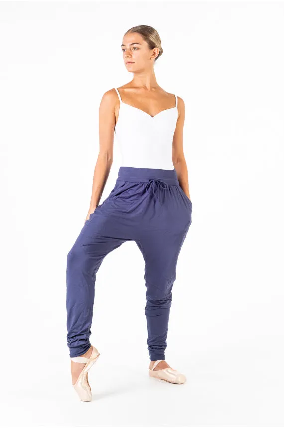 Harem pants in soft viscose-Blue