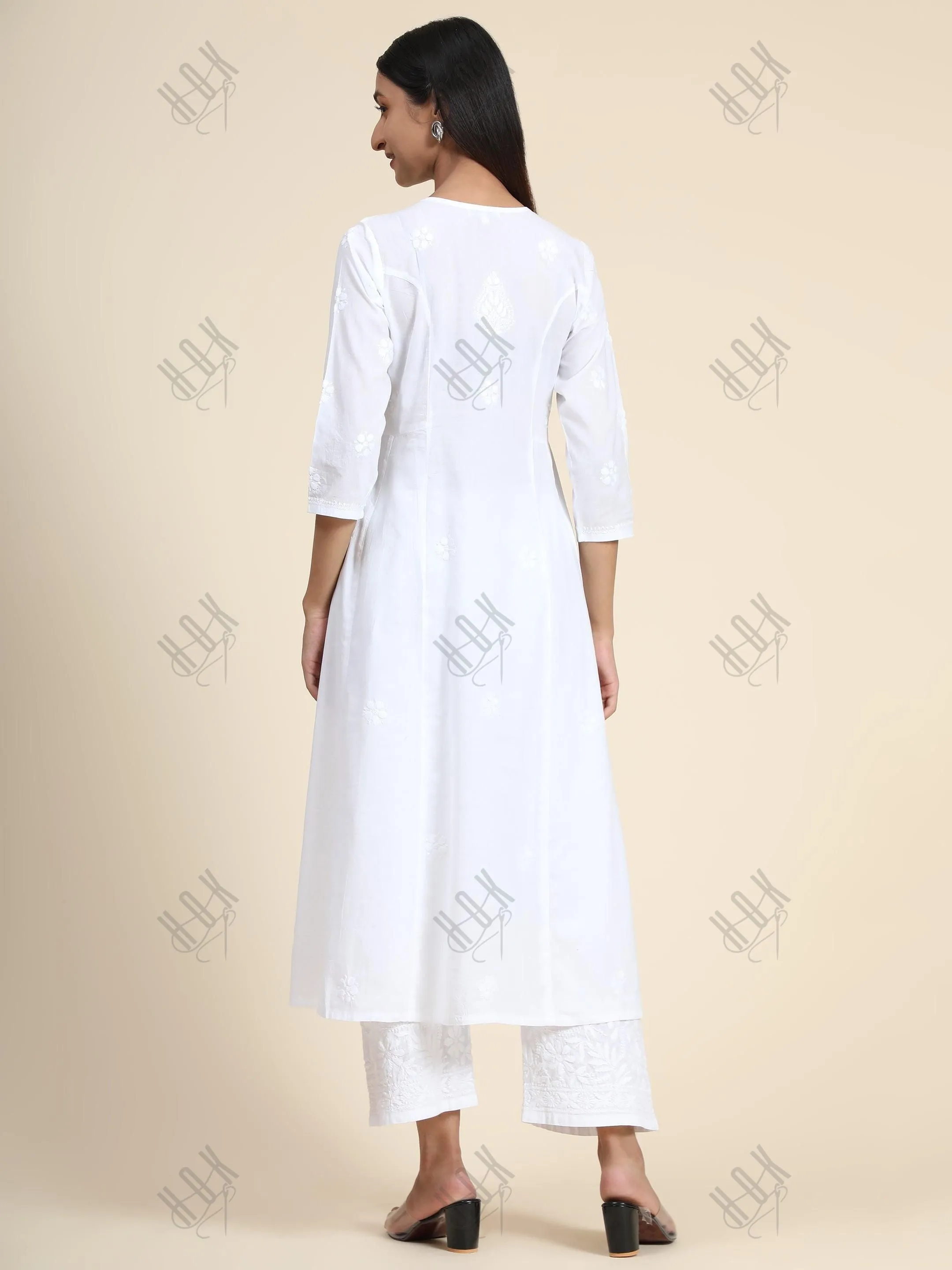 HOK Chikankari Stylish Kurti White