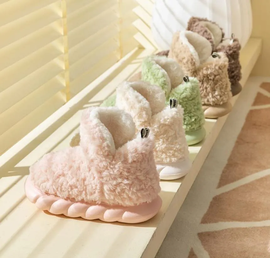 home Indoor And Outdoor Wear Cute High flat sole Plush boots