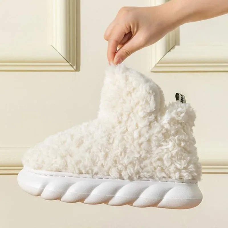 home Indoor And Outdoor Wear Cute High flat sole Plush boots