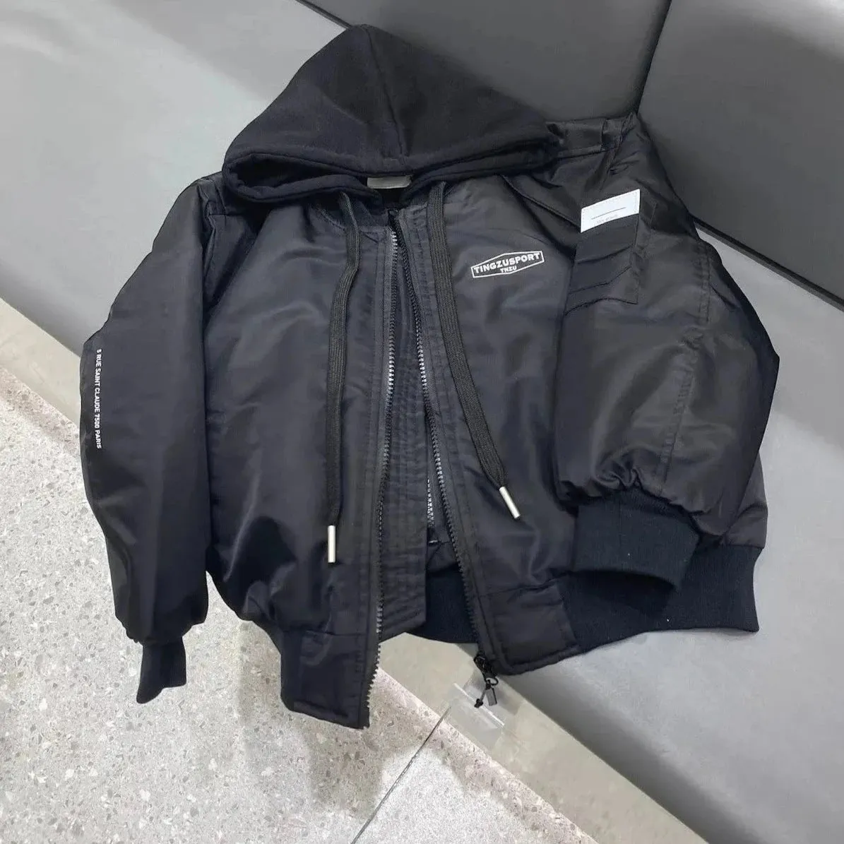 Hooded Baseball Zip Up Jacket