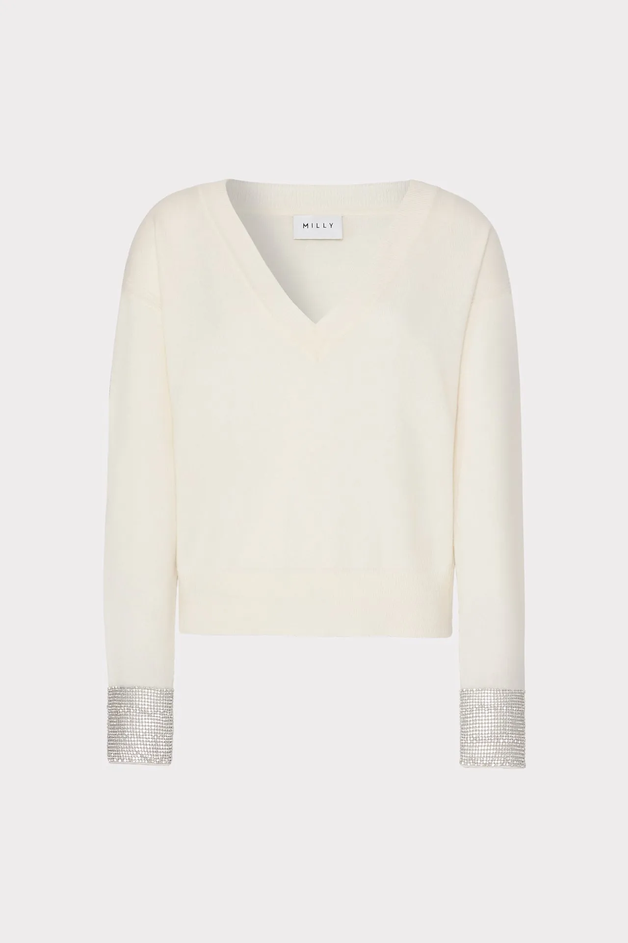 Ilyse Crystal Cuff V-Neck Sweater