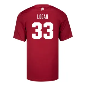 Indiana Hoosiers Adidas #33 Nahji Logan Crimson Student Athlete Football Jersey