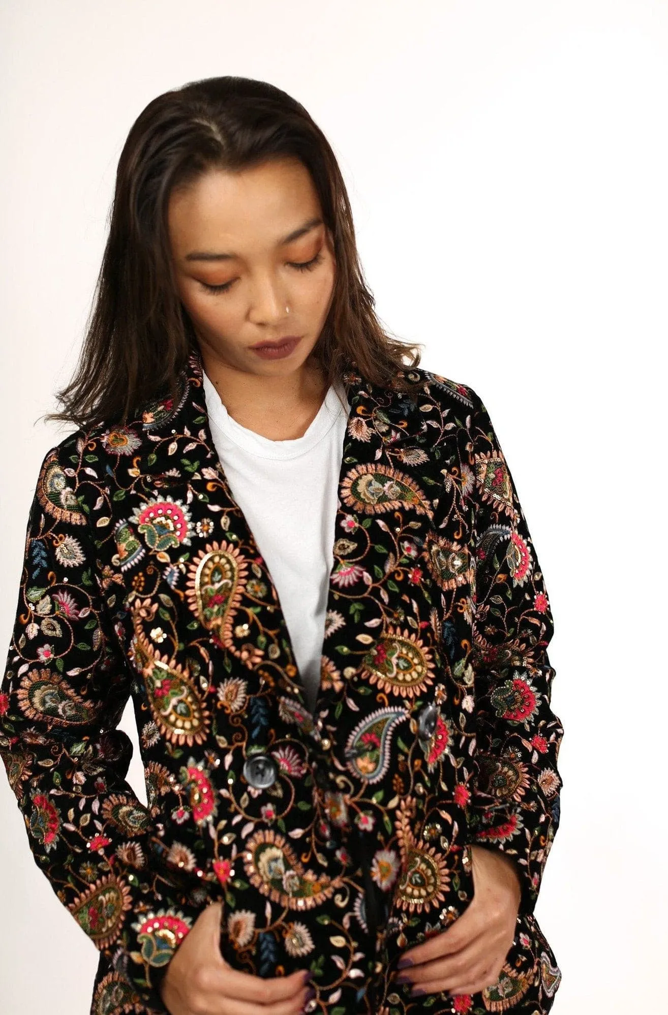 JACKET FRIDA EMBROIDERED VELVET