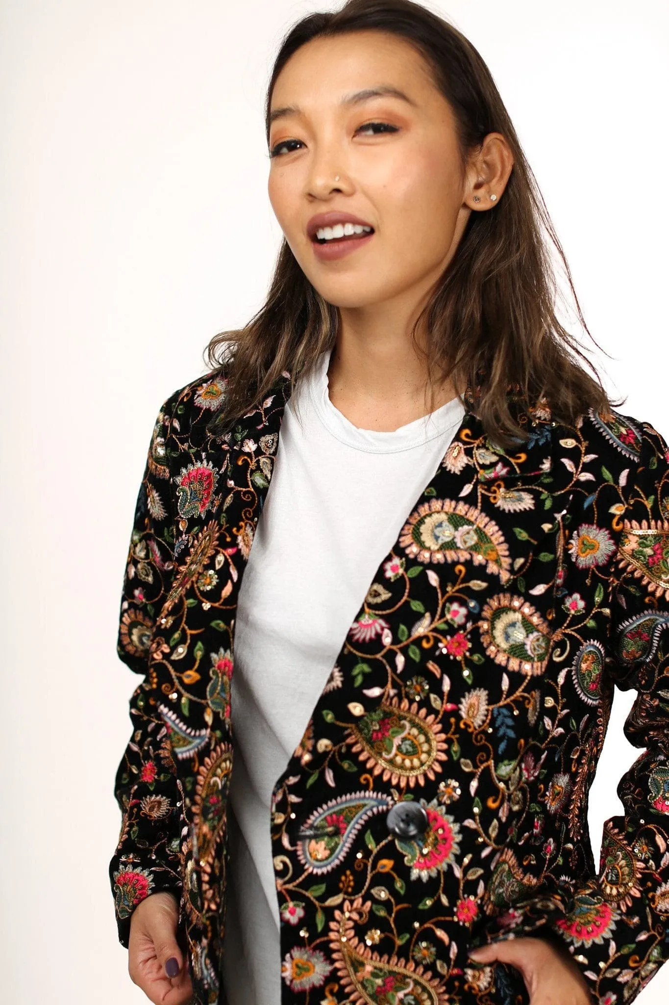 JACKET FRIDA EMBROIDERED VELVET