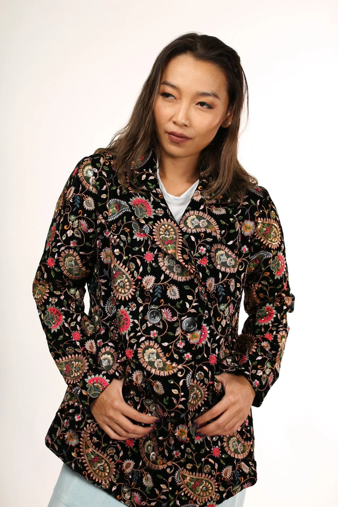 JACKET FRIDA EMBROIDERED VELVET