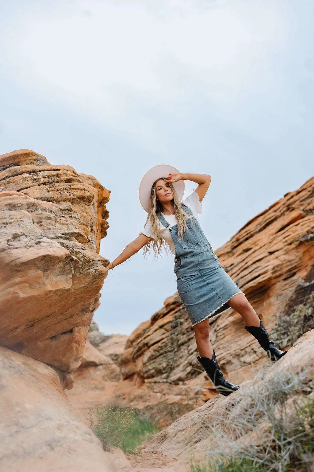 Jovi Denim Overall Dress | Nursing Friendly