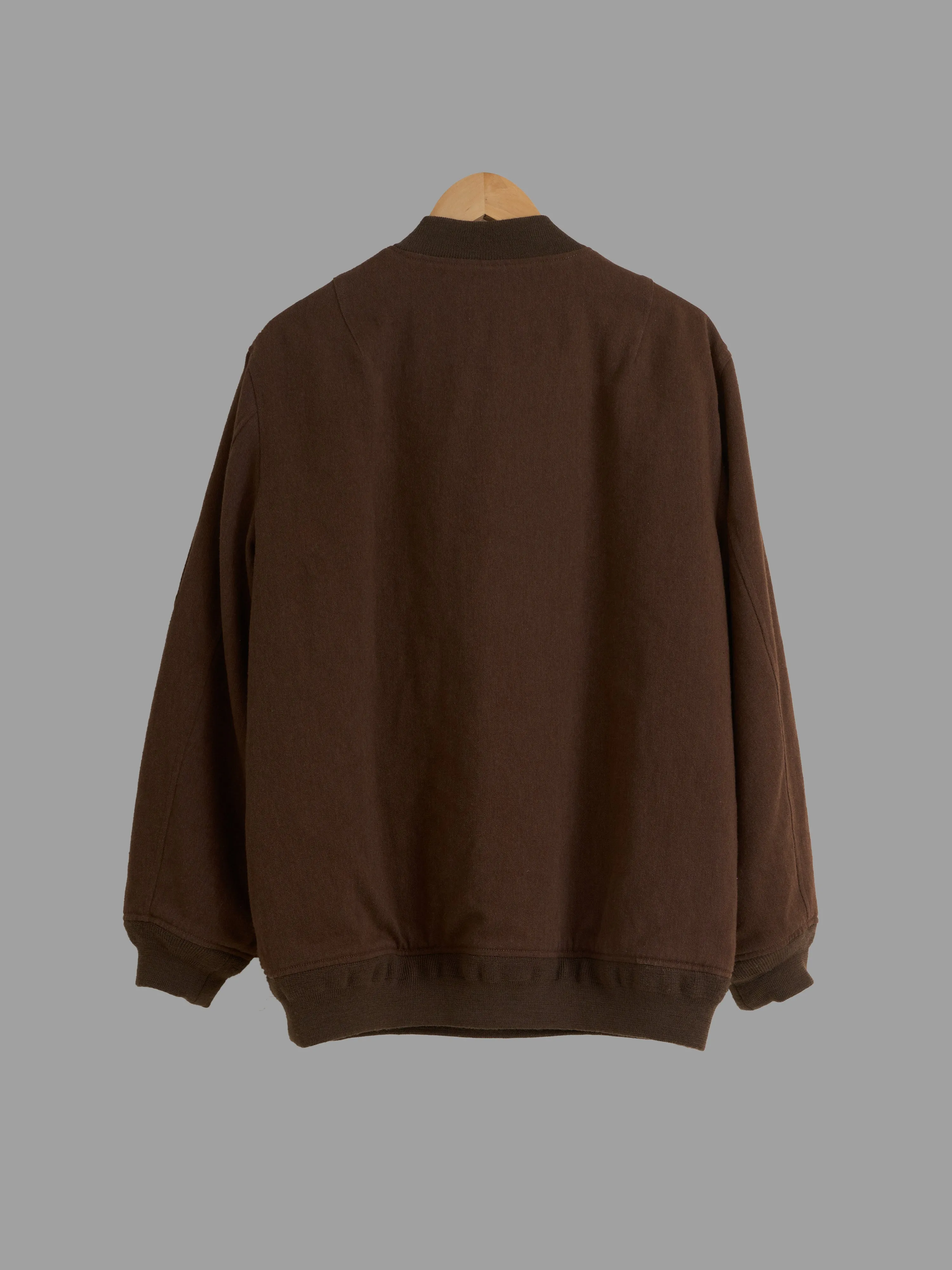 Keita Maruyama Homme 1990s brown padded MA-1 style pullover bomber jacket - M L