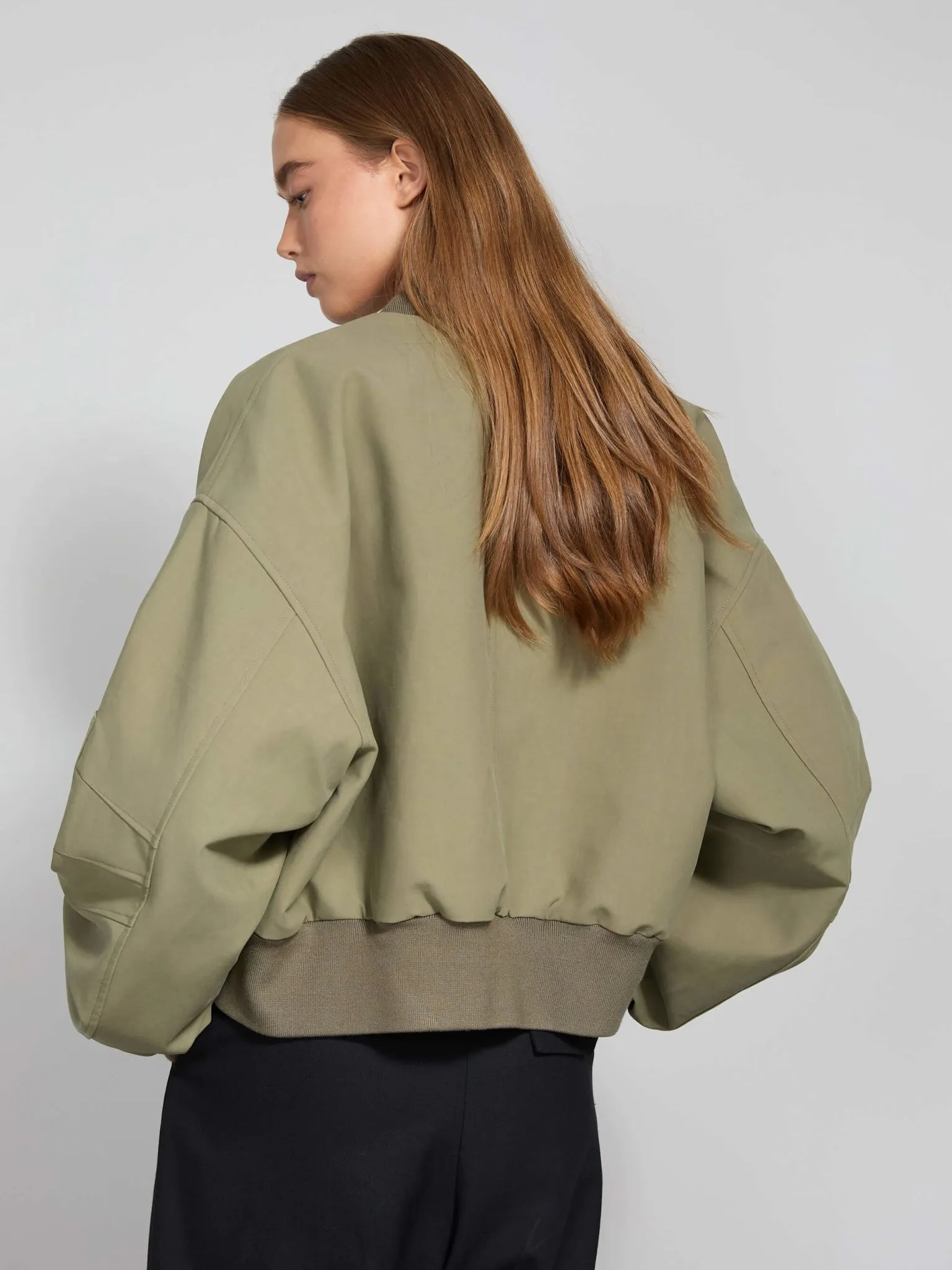 KIAN CANVAS BOMBER JACKET - ARMY