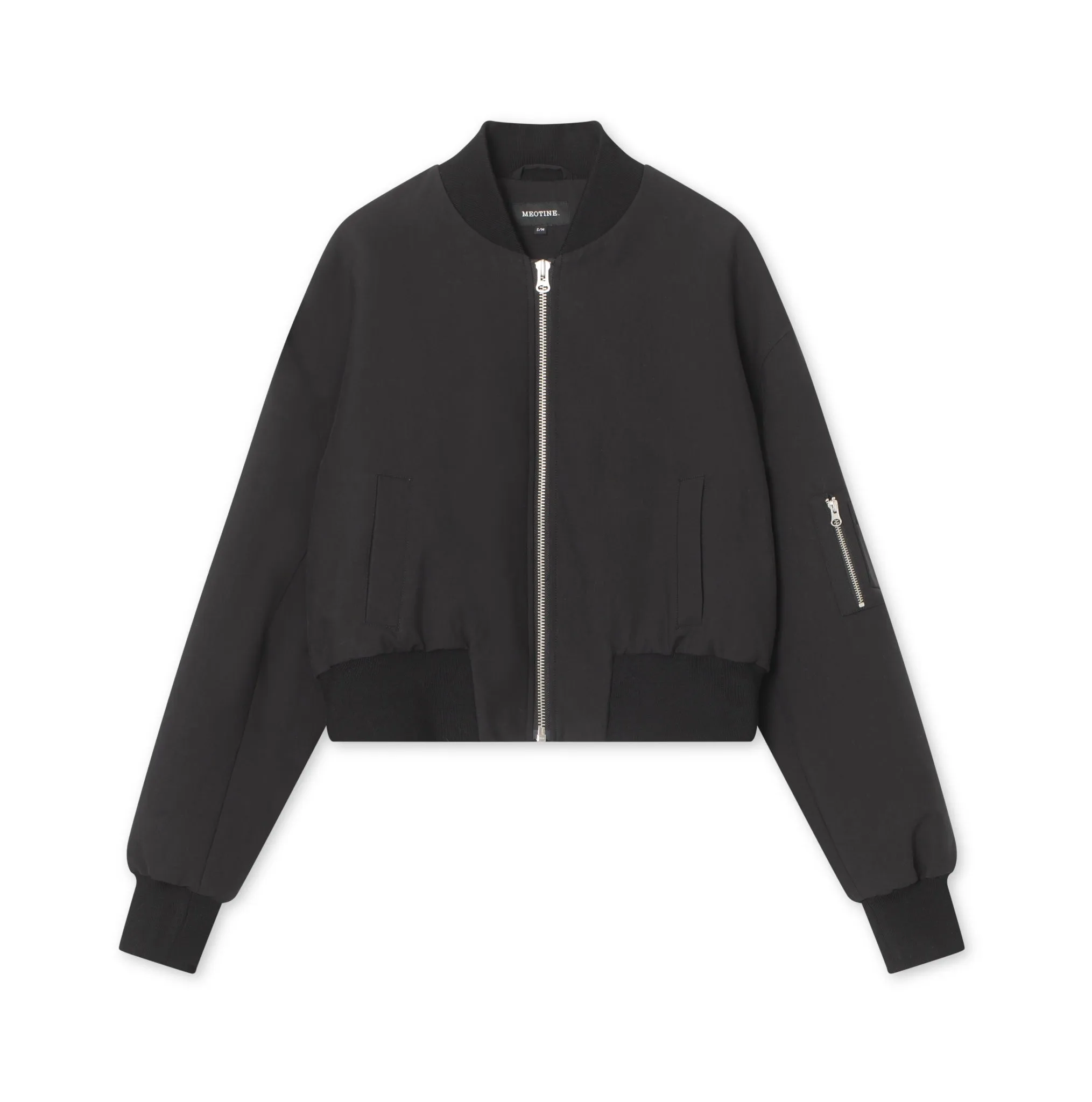 KIAN CANVAS BOMBER JACKET - BLACK