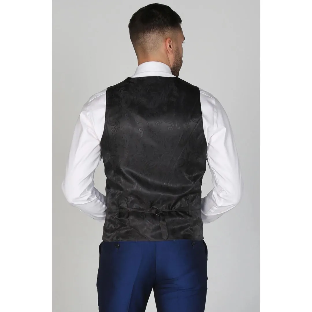 Kingsley - Men's Plain Blue Wedding Prom Waistcoat