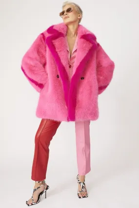 Knitted Pink Natural Bamboo Midi Coat