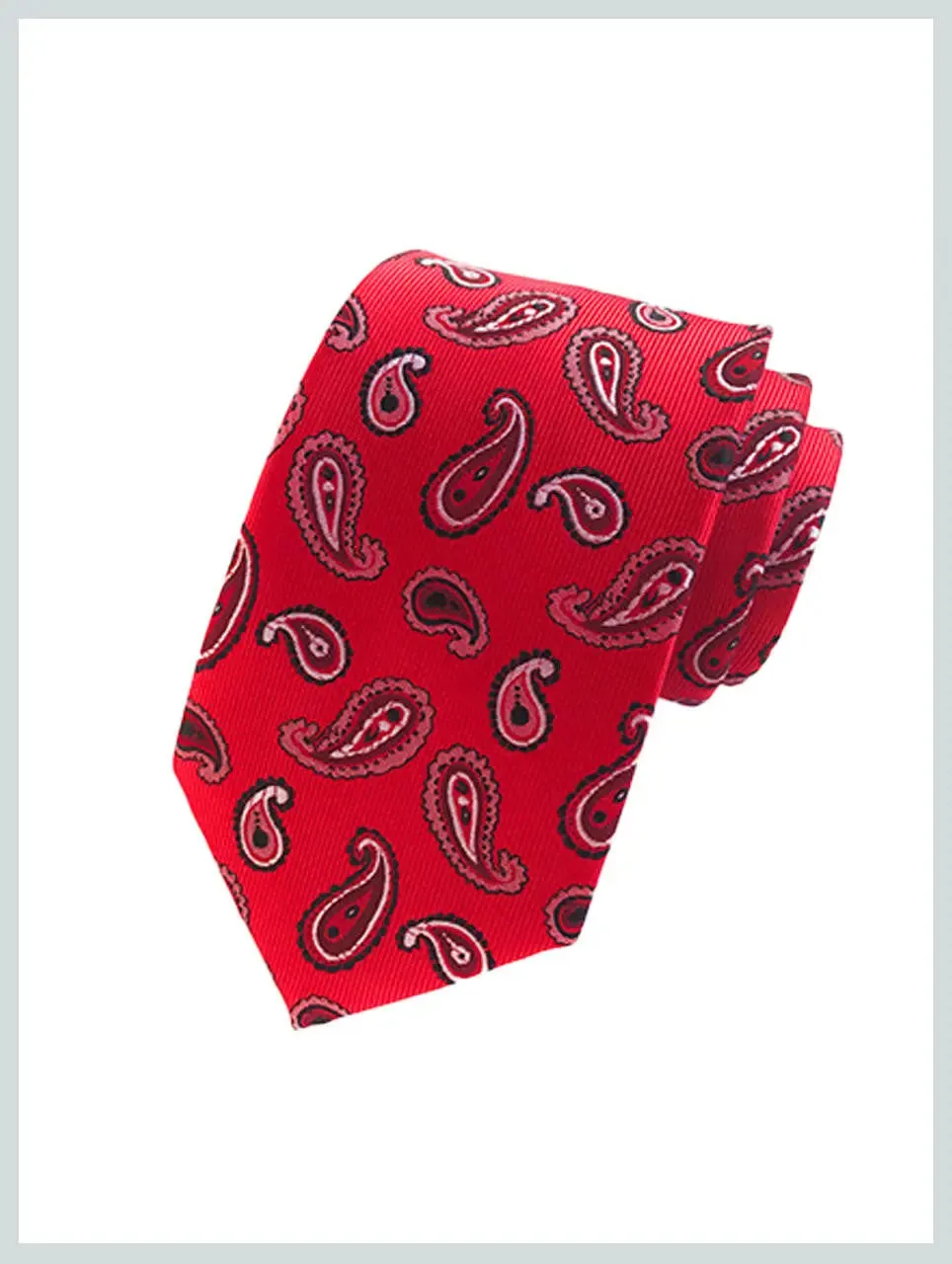 Knitted Tie | Red Paisley Tie for Men