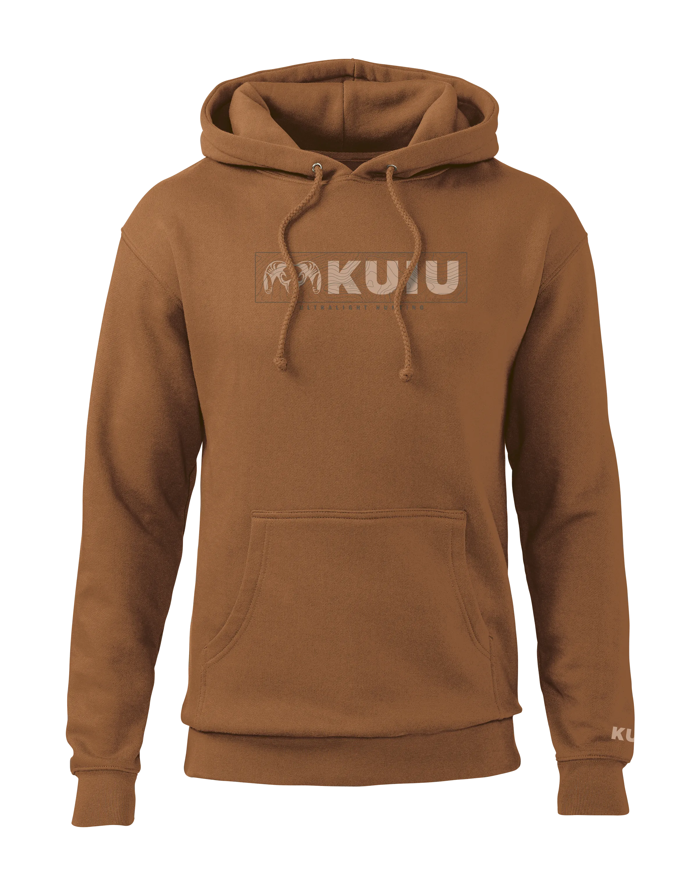 KUIU Topo Block Logo Hoodie | Saddle