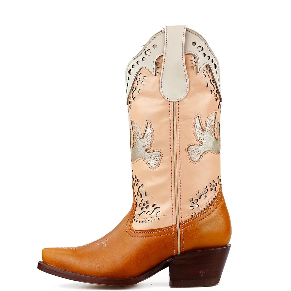 La Pintura Cognac - Duifje Peach Dove Ladies Cowboy Boots