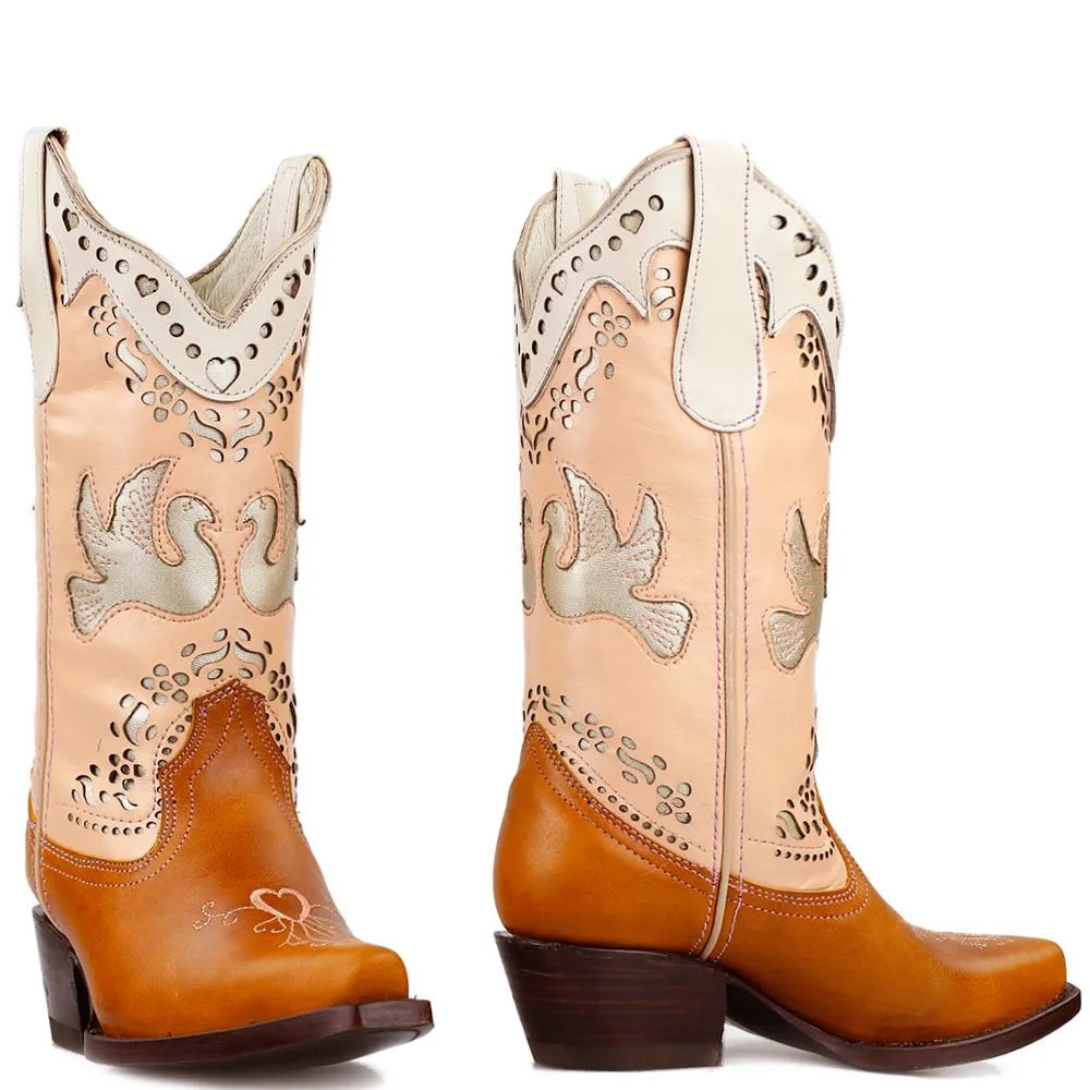 La Pintura Cognac - Duifje Peach Dove Ladies Cowboy Boots