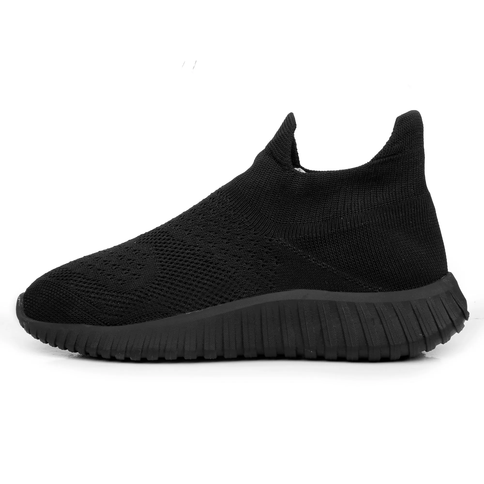 Latest Knitted Fabric Material Casual Black Sports Socks Shoes For Men