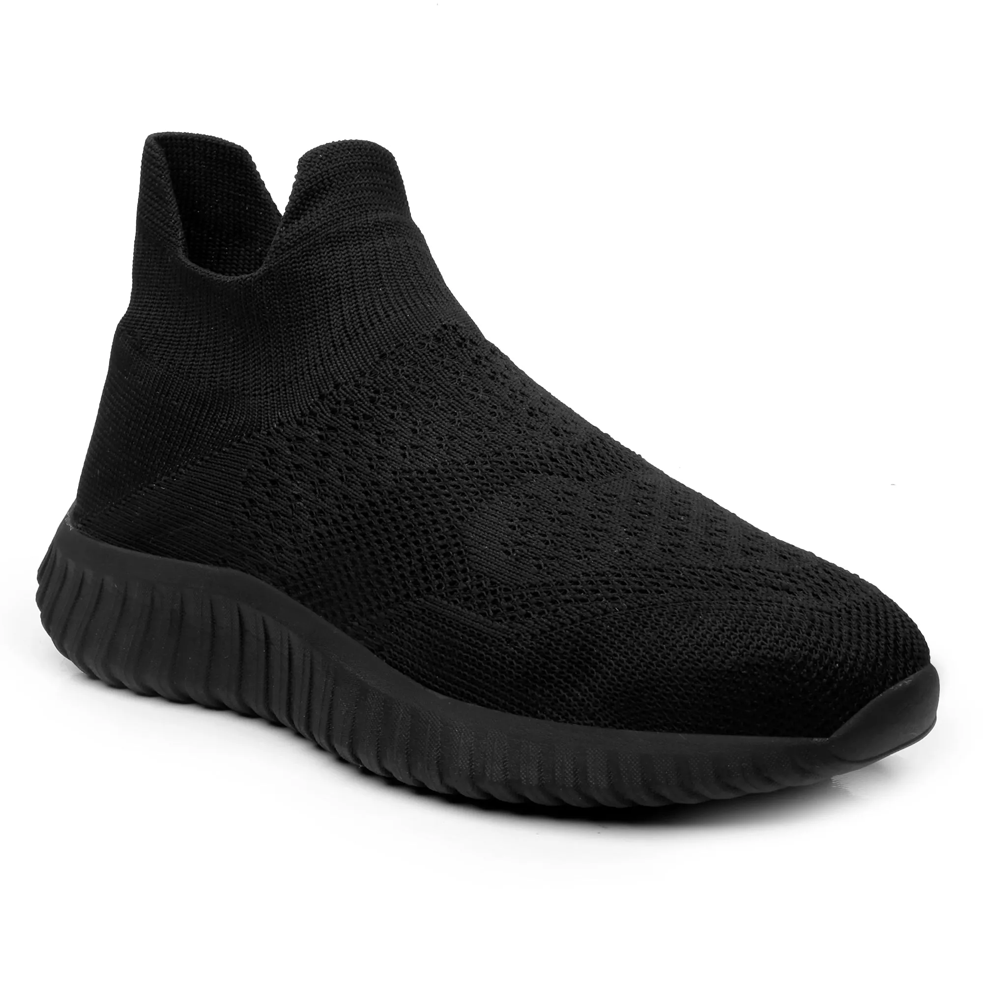 Latest Knitted Fabric Material Casual Black Sports Socks Shoes For Men