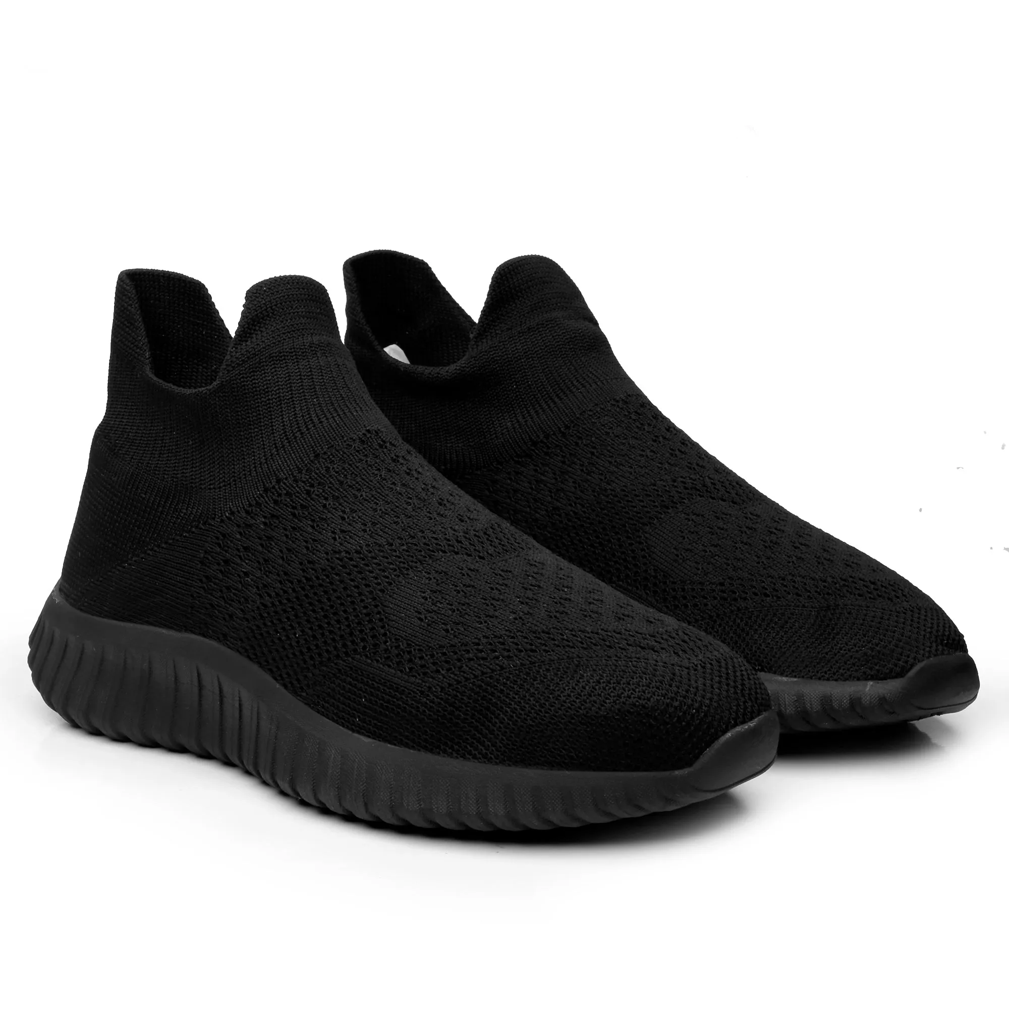 Latest Knitted Fabric Material Casual Black Sports Socks Shoes For Men