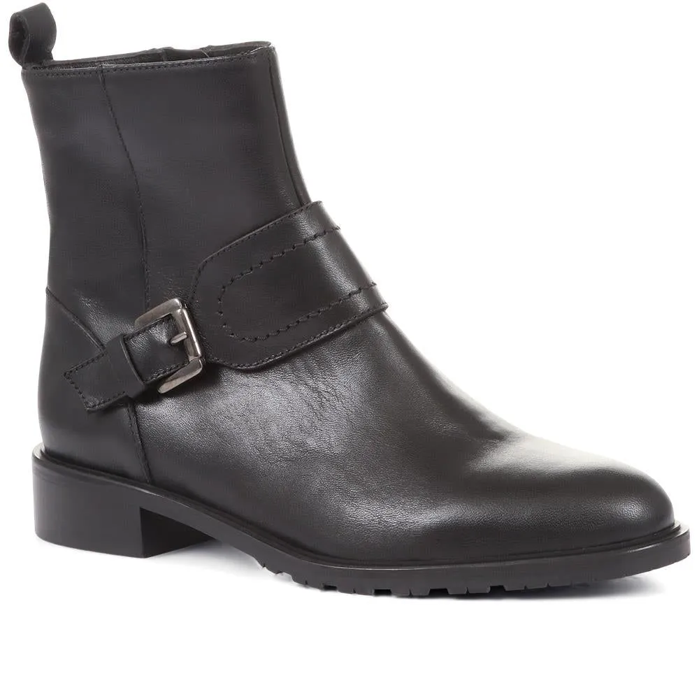 Laurel Leather Buckle Ankle Boots - LAUREL / 322 542