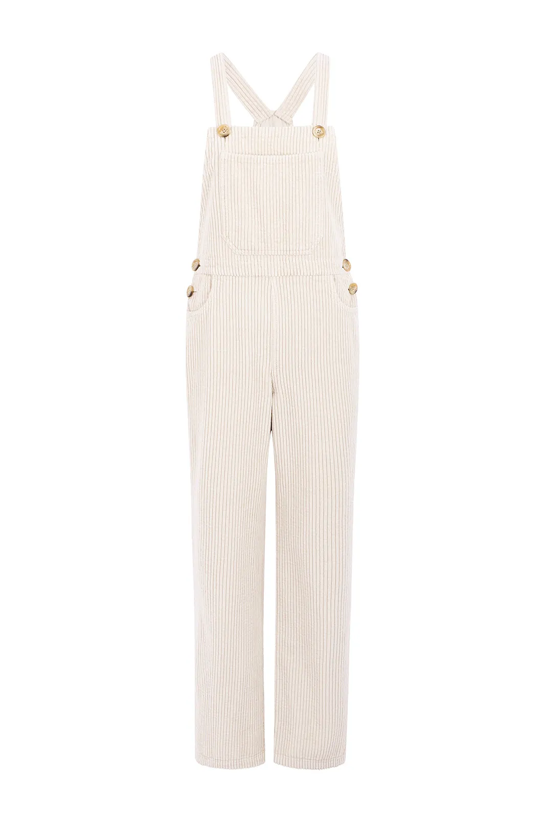 Leah White Corduroy Overalls